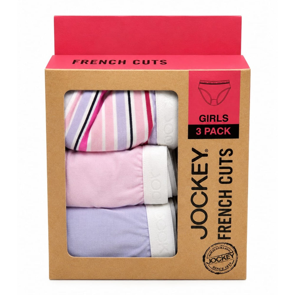 Jockey® Girls  3 Pack French Cut Panties In Pink Multi