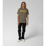 Caterpillar Mens Logo T-Shirt In Olive Night/Yellow