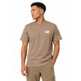 Caterpillar Mens Small Logo T-Shirt In Fossil/White