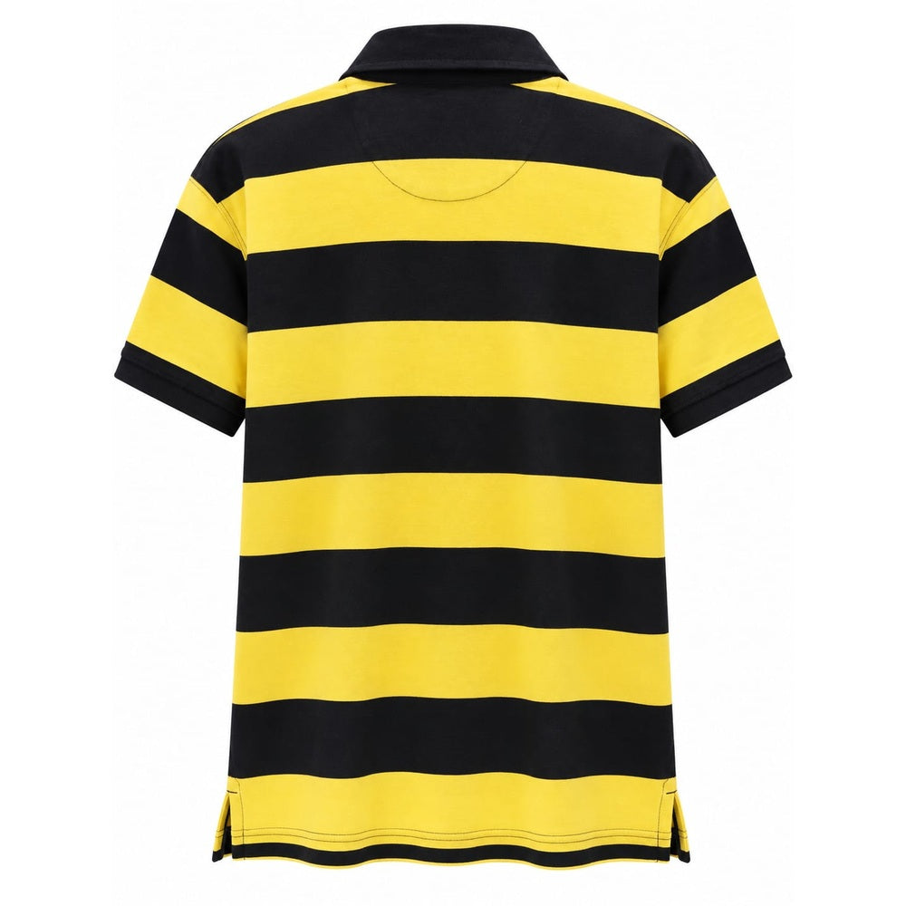 Polo Mens Stripe Short Sleeves Golfer In Yellow/Black