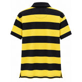 Polo Mens Stripe Short Sleeves Golfer In Yellow/Black