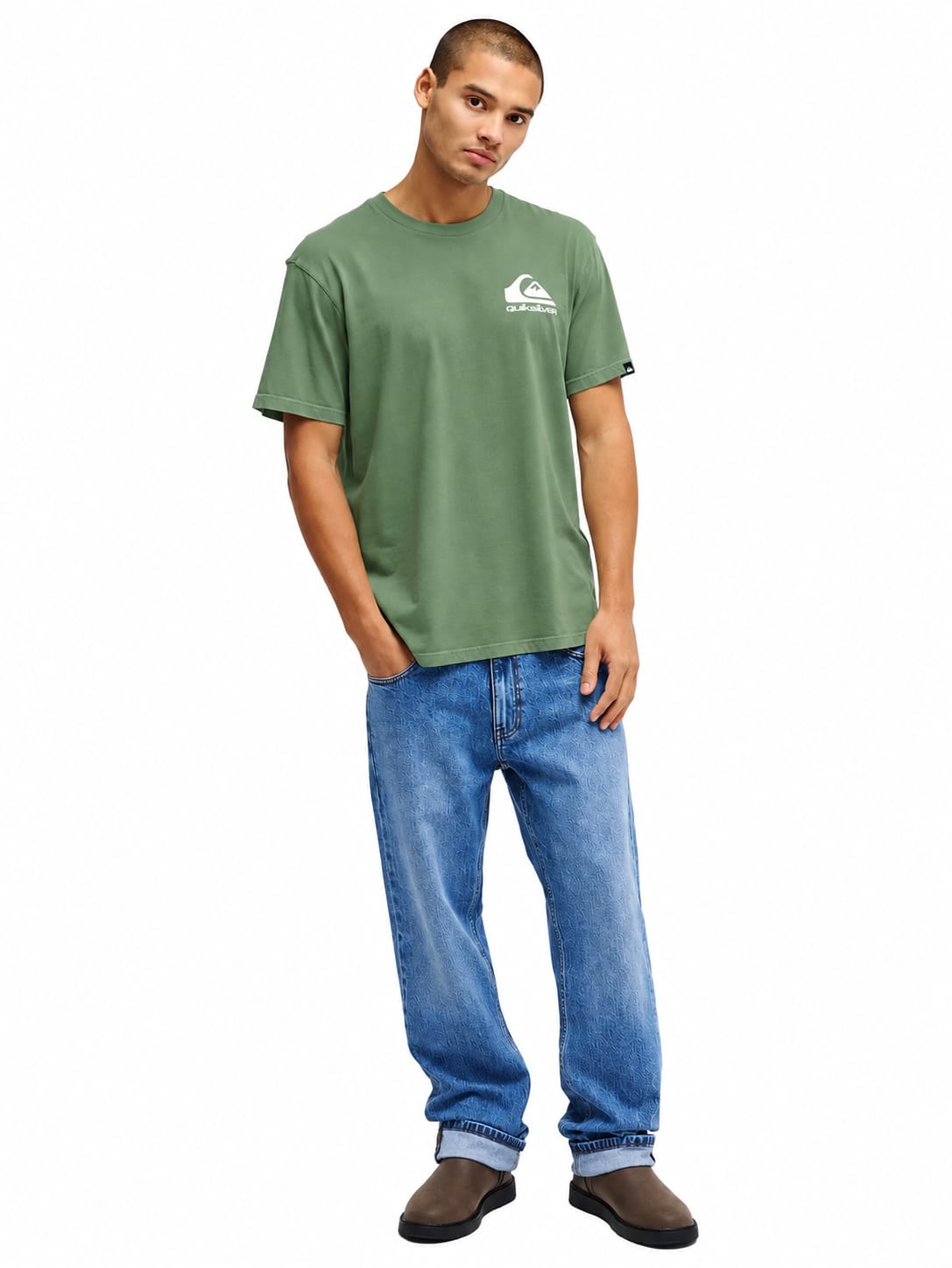 Quicksilver Mens Corp Logo Mini Short Sleeves In Green