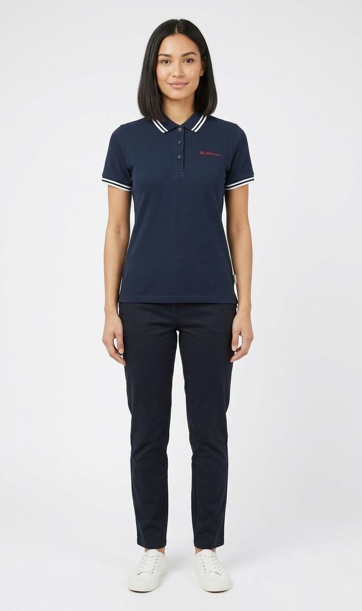 Ben Sherman Womens Briar Short Sleeves Polo In Navy
