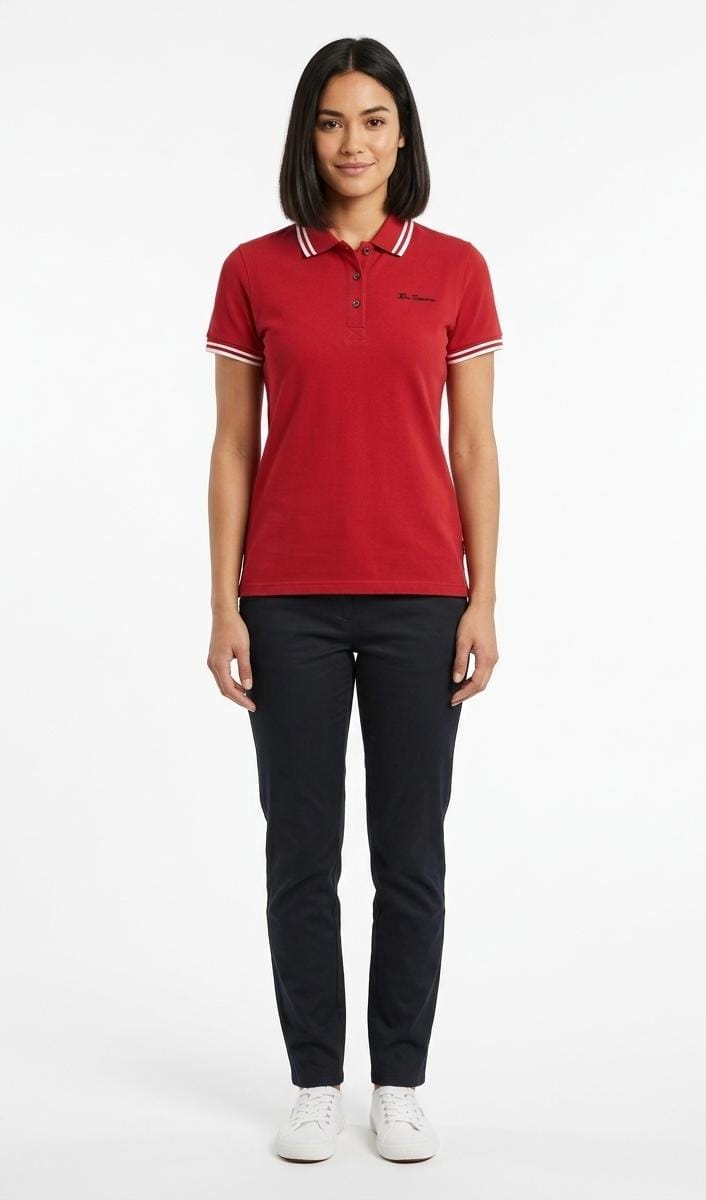 Ben Sherman Womens Briar Short Sleeves Polo In Red