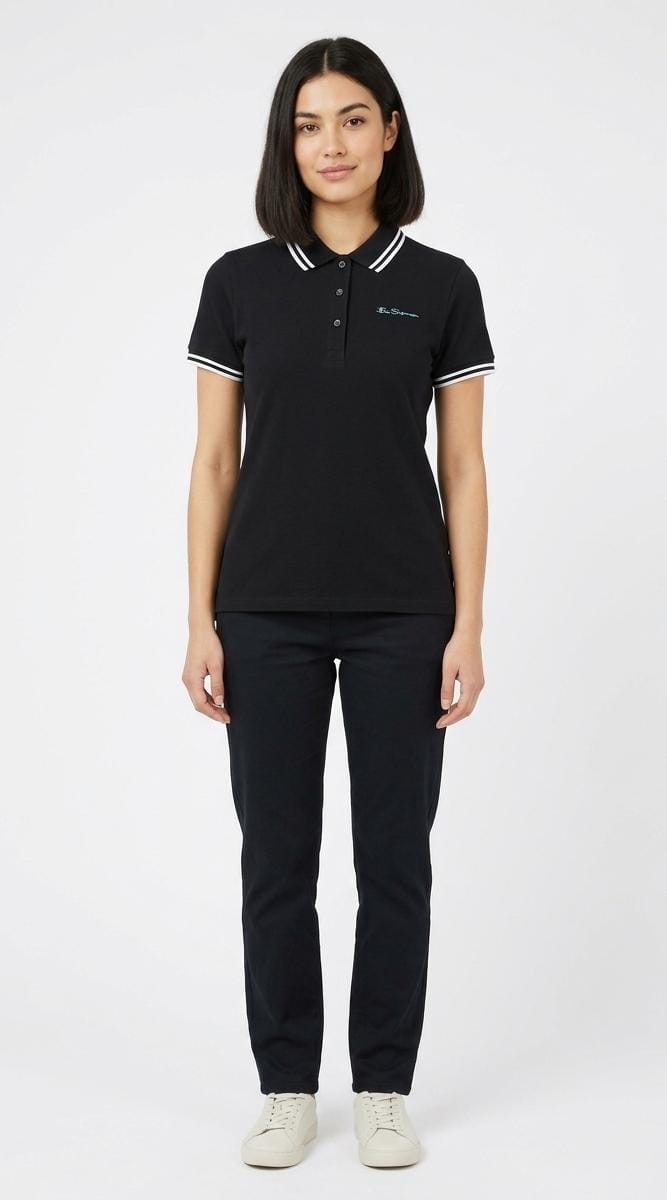 Ben Sherman Womens Briar Short Sleeves Polo In Black