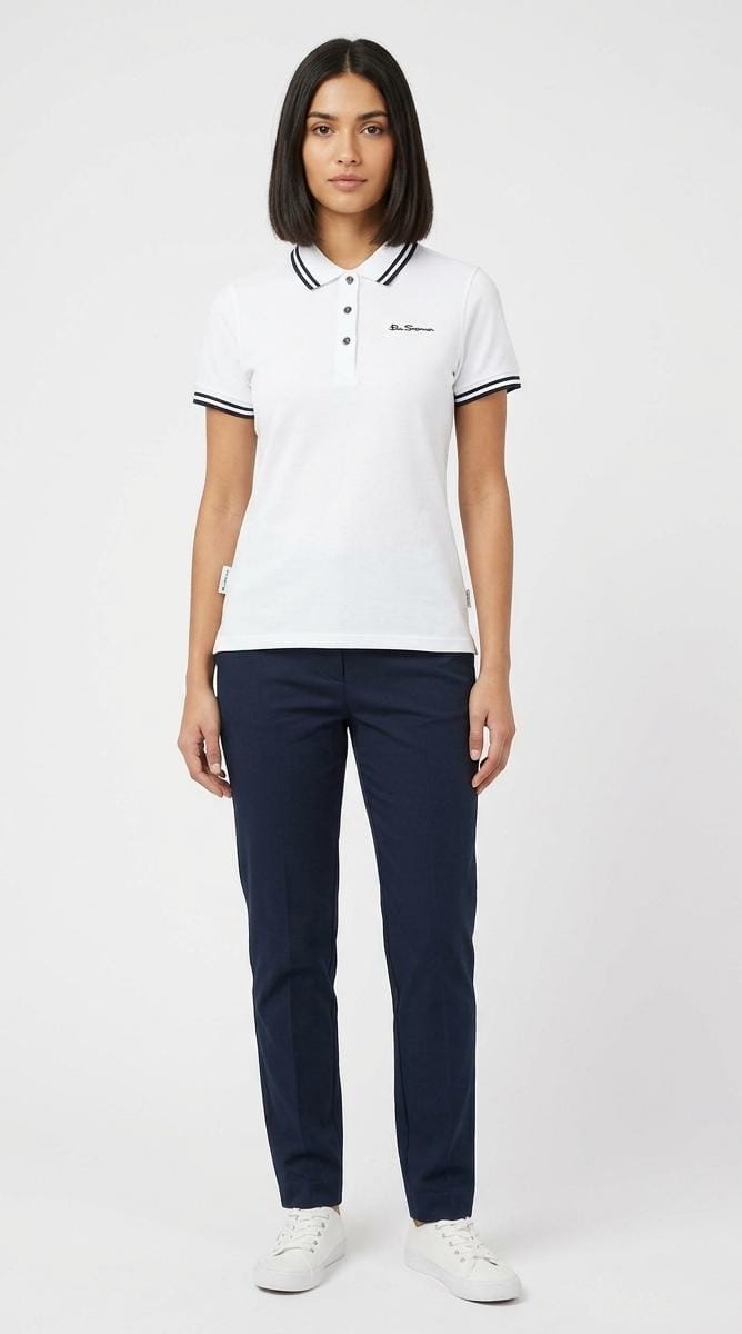 Ben Sherman Womens Briar Short Sleeves Polo In White