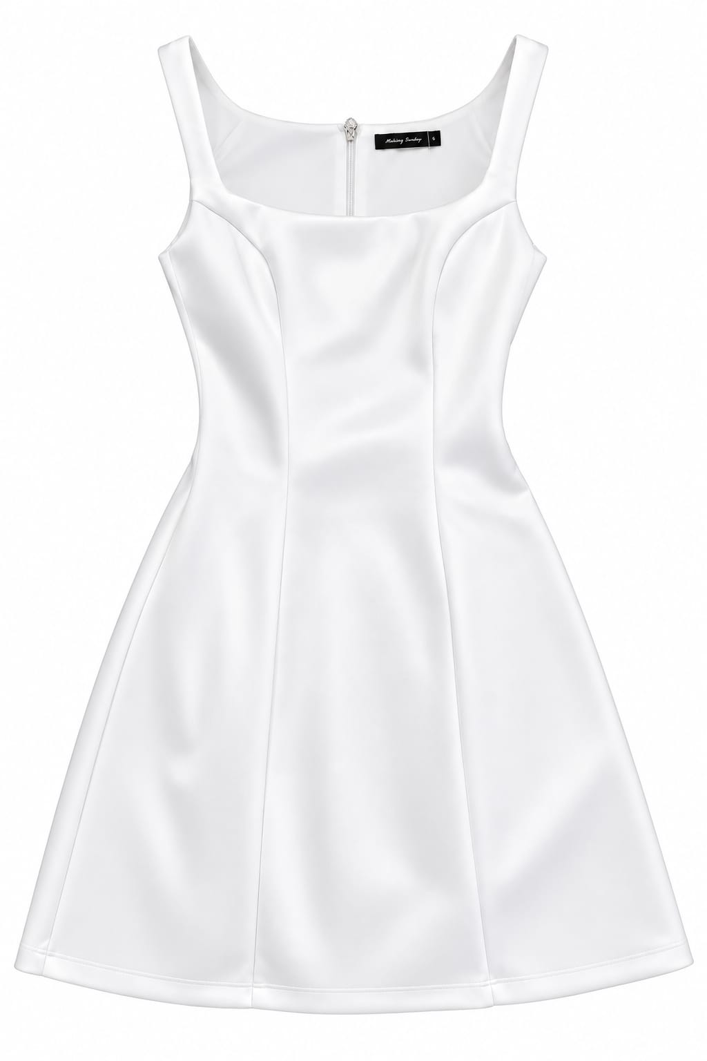 Sissy Boy Mini Dress With A Scoop Neckline In Ivory