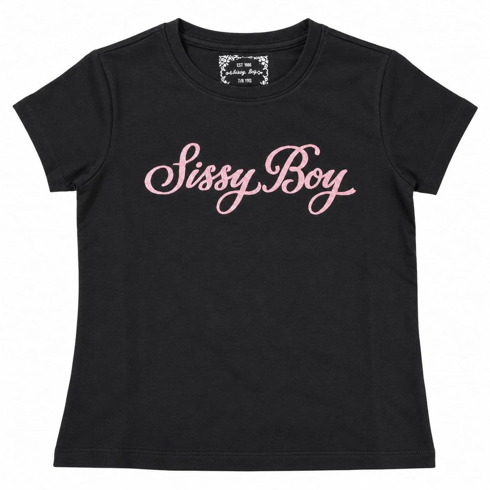 Sissy Boy Tween Regular T-Shirt With Glitter In Black