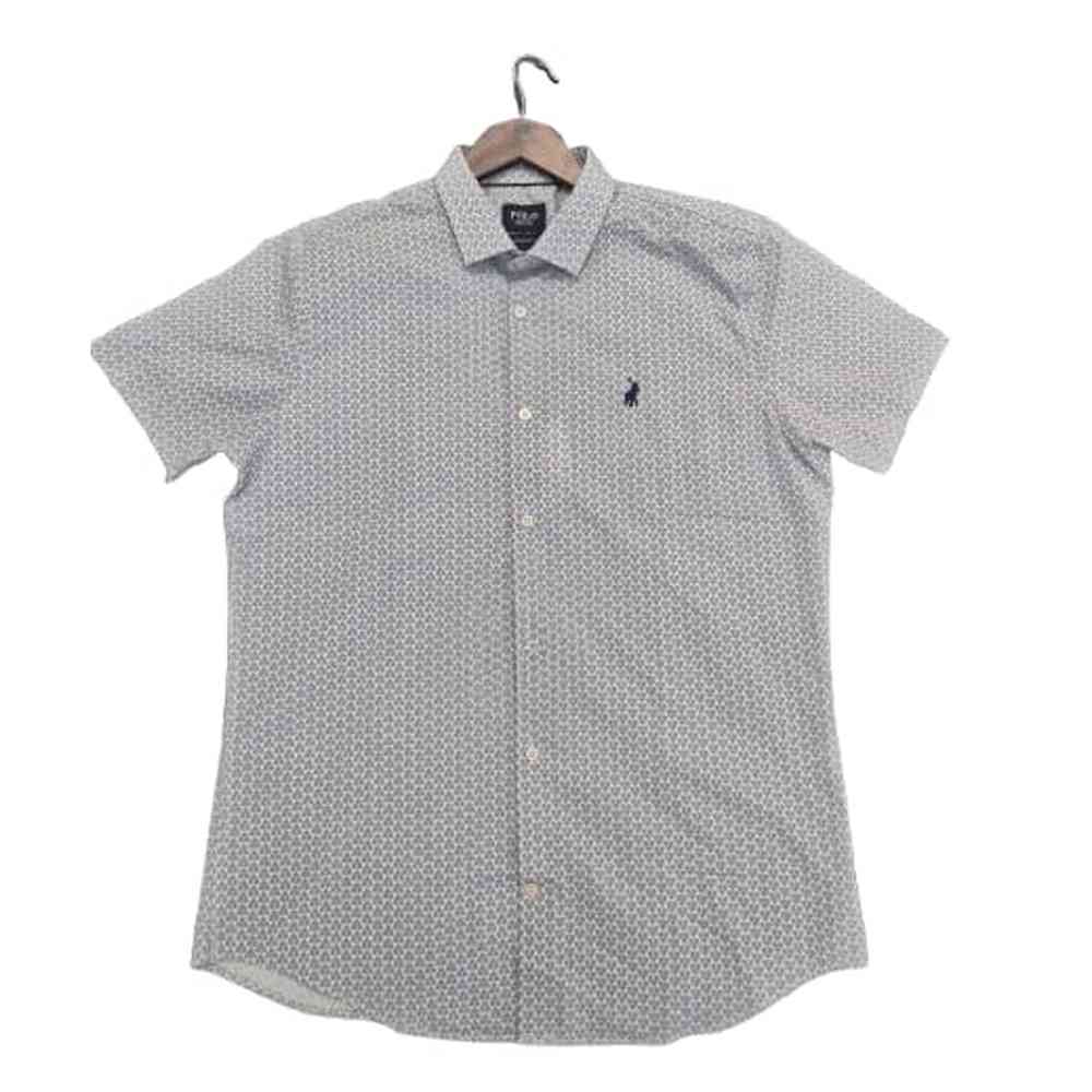 Polo Mens Short Sleeve Round Geo Shirt In Blue