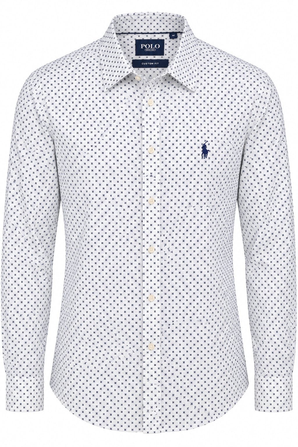 Polo Mens Criss Cross Geo Shirt In White