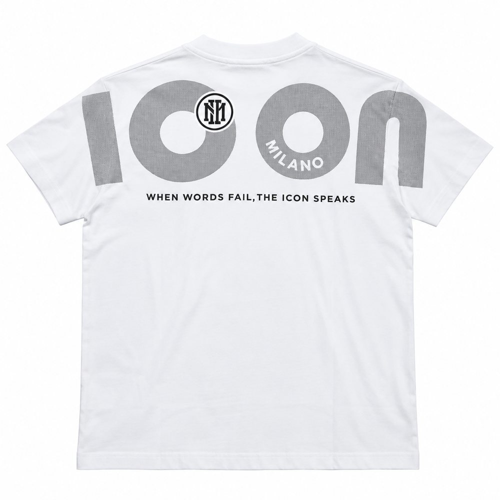 Icon Milano Mens Shoulder Logo T-Shirt In White