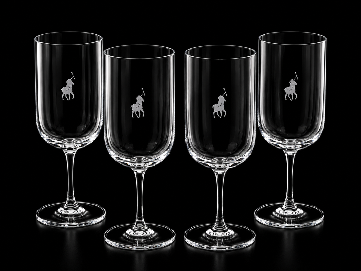 Polo White Wine Glasses 4 Piece Set In Transparent