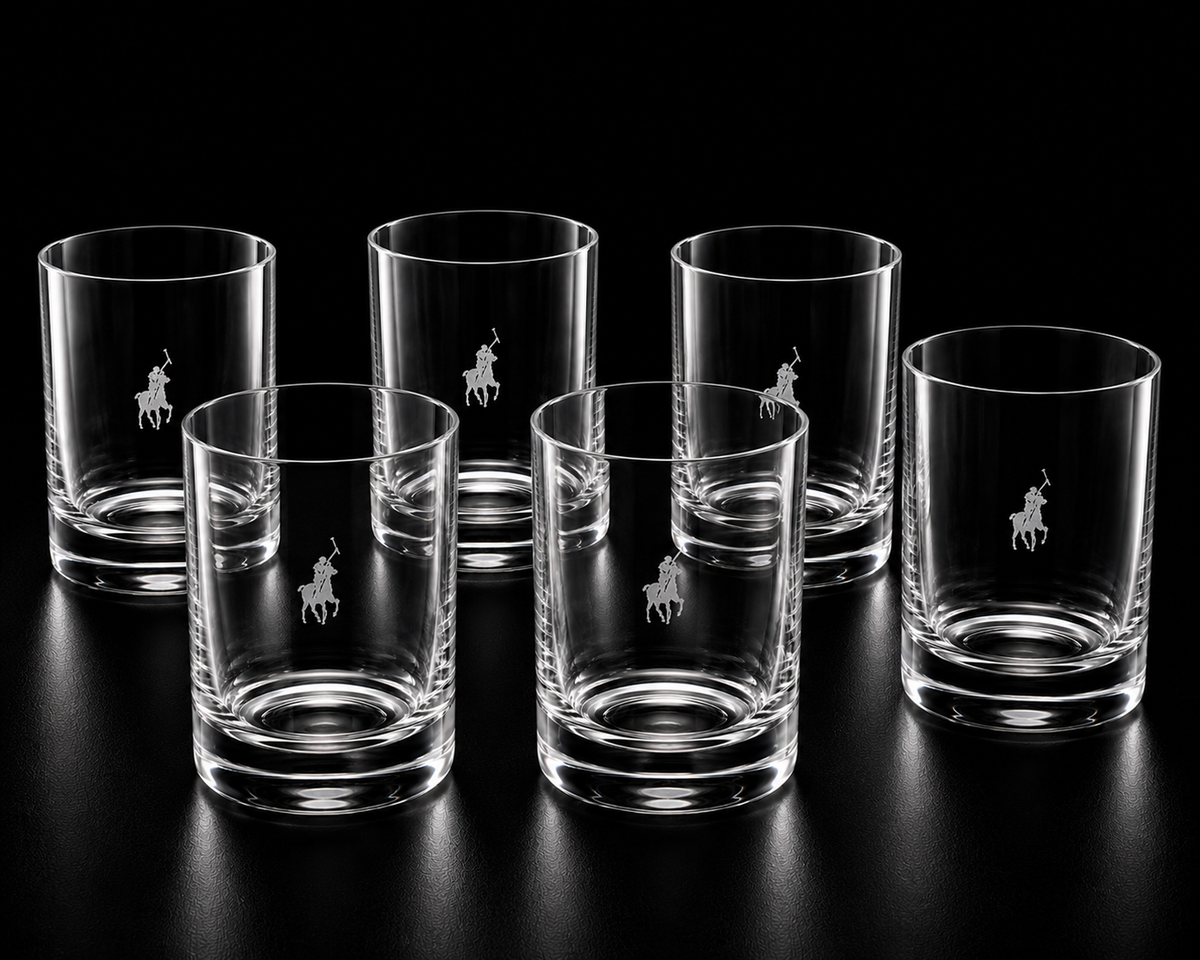 Polo Whiskey Tumbler 6 Piece Set In Transparent