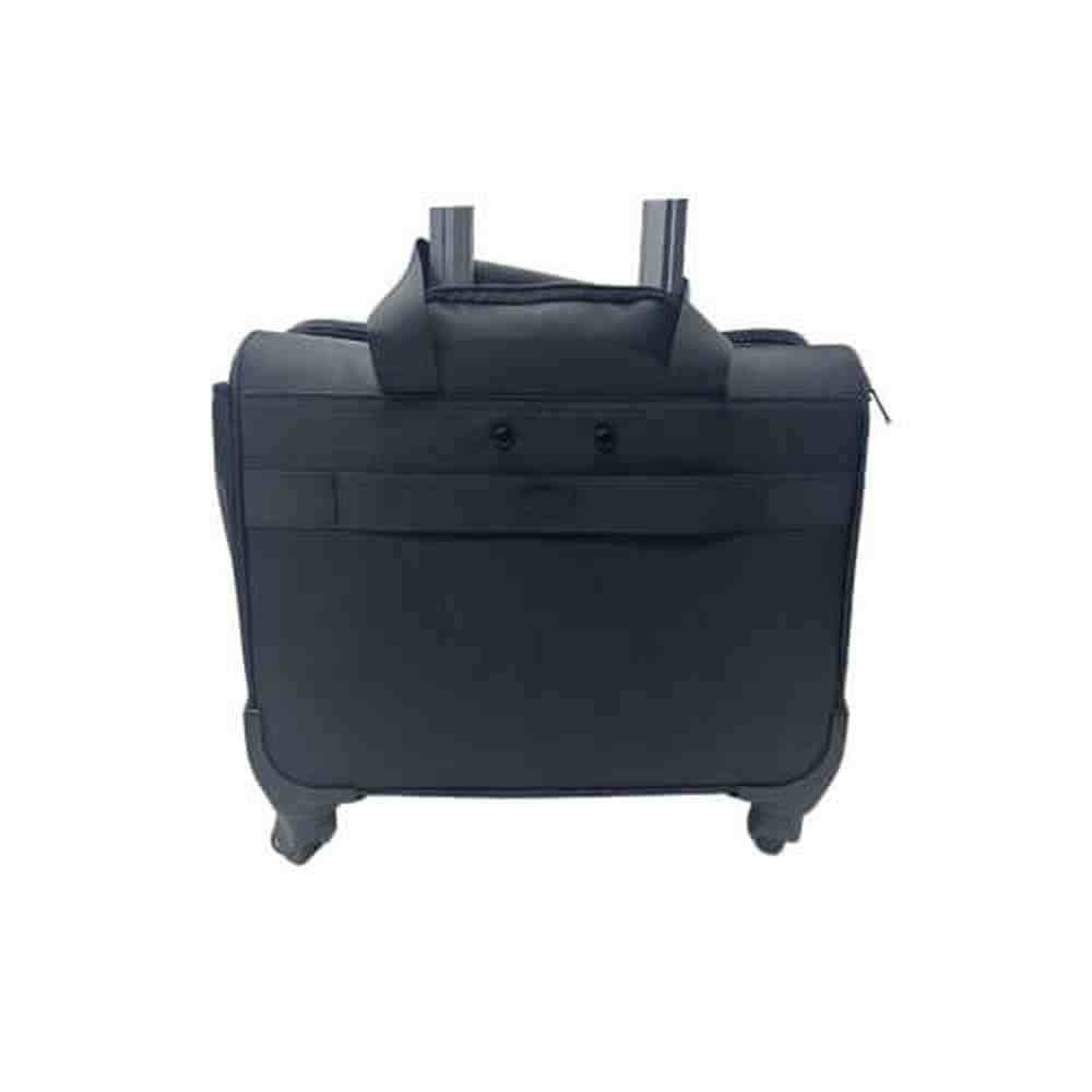 Work Mate Nylon Laptop Trolley Spinner Case In Black