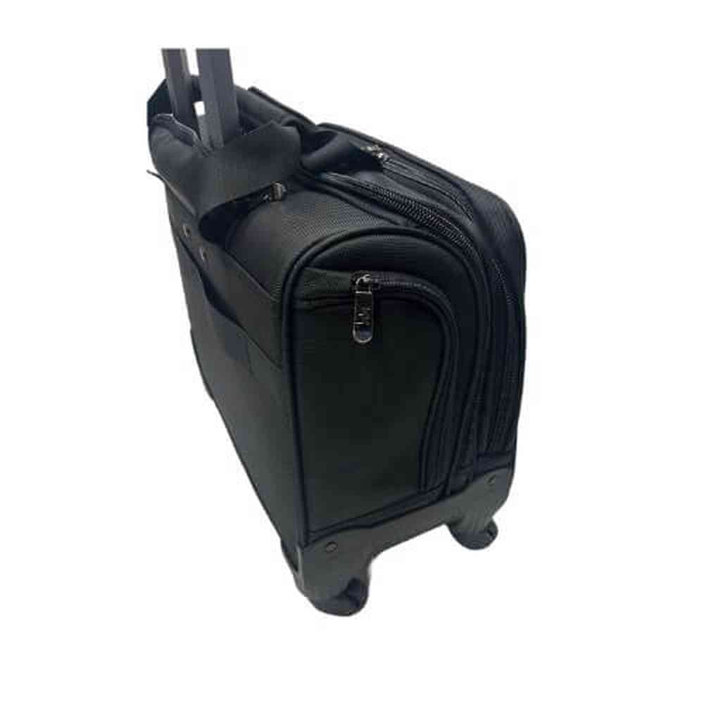 Work Mate Nylon Laptop Trolley Spinner Case In Black