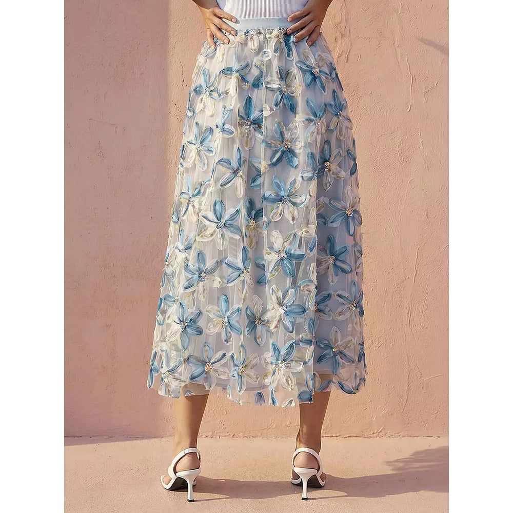 Stella Morgan Ladies Skirt In Light Blue