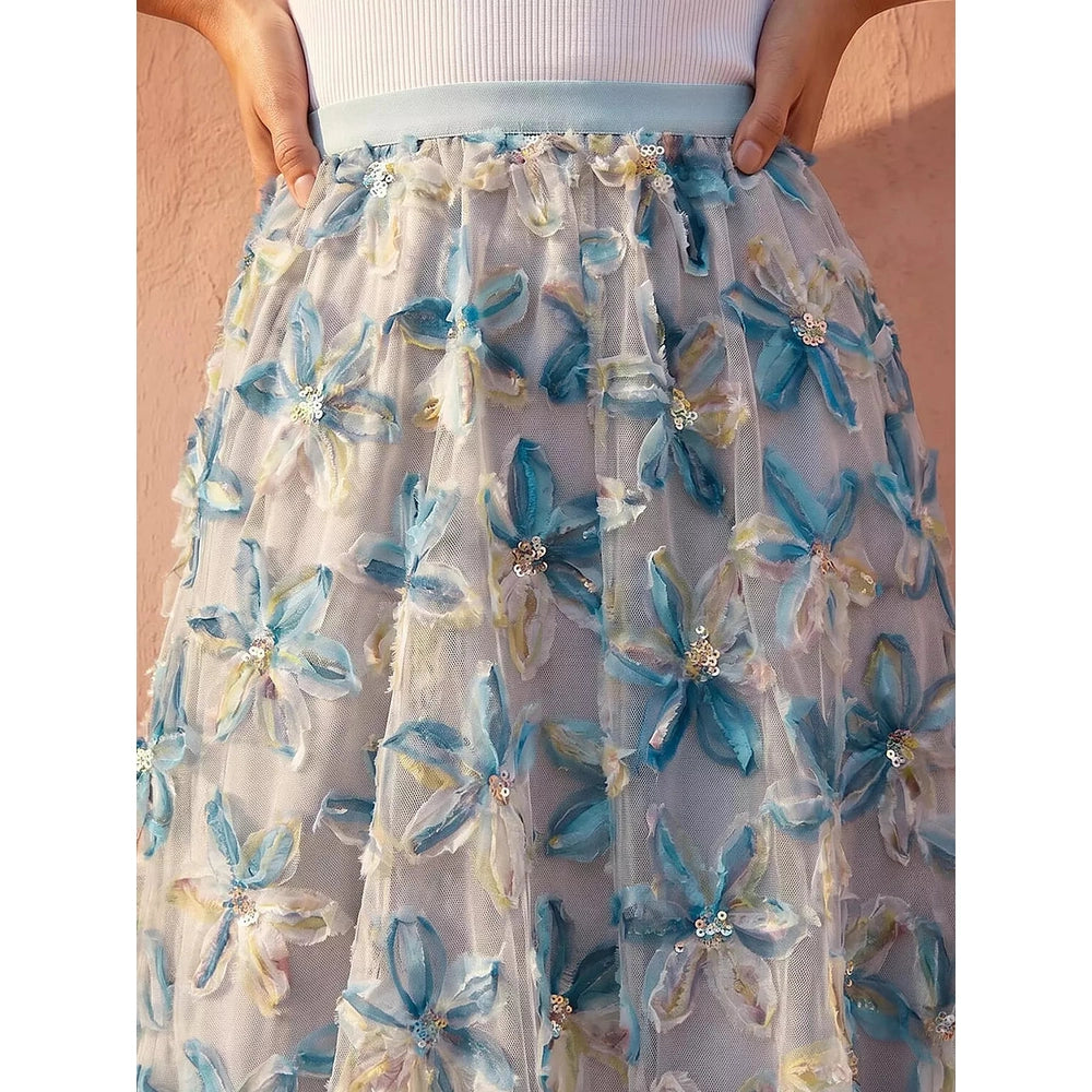 Stella Morgan Ladies Skirt In Light Blue