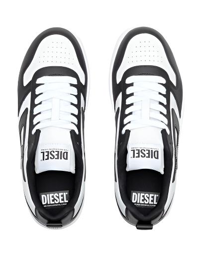 Diesel Y03363P5576 Mens S-Ukiyo V2 Low Sneakers Black And White