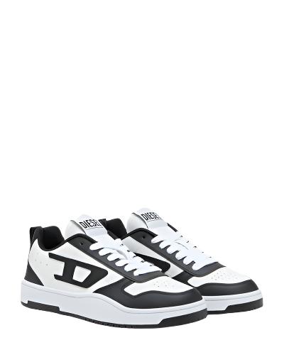 Diesel Y03363P5576 Mens S-Ukiyo V2 Low Sneakers Black And White