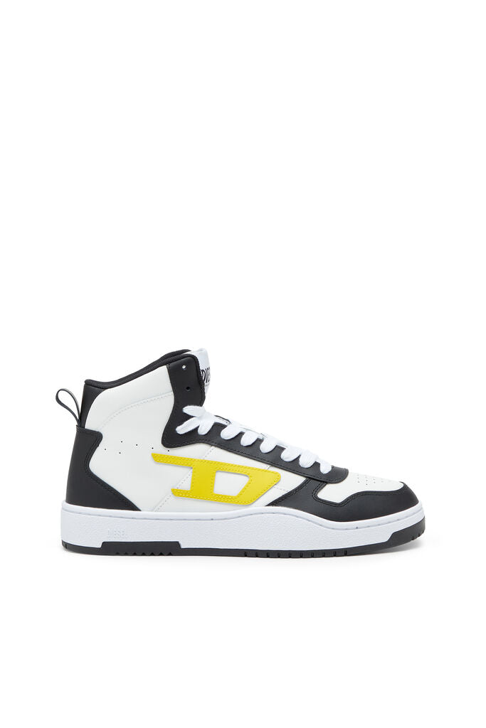 Diesel Y03364P5576 Mens S-Ukiyo V2 Mid Sneakers Black/White