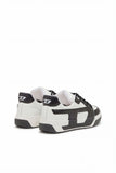 Diesel Mens D-Ollie Low Sneakers In White & Black