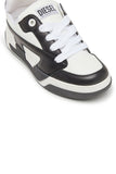 Diesel Mens D-Ollie Low Sneakers In White & Black