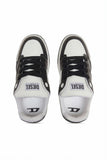 Diesel Mens D-Ollie Low Sneakers In White & Black