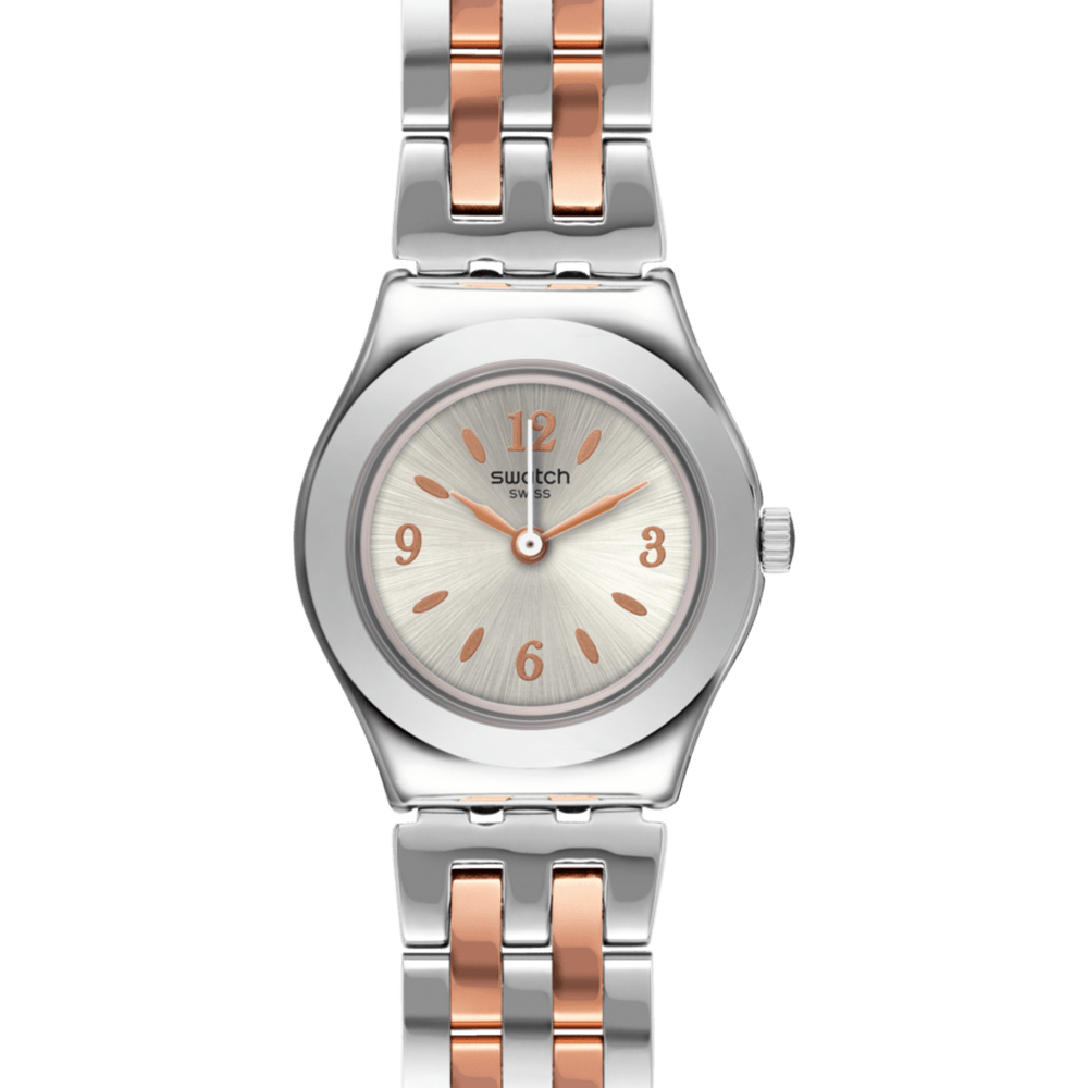 Swatch Minimix Ladies Watch In Steel & Rose