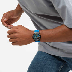 Swatch Blue Strap Moments Watch For Men