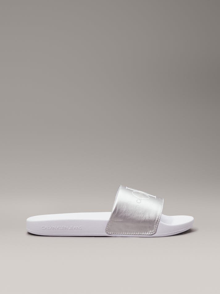 Calvin Klein Womens Cream Ftw Ny Pearl Slides