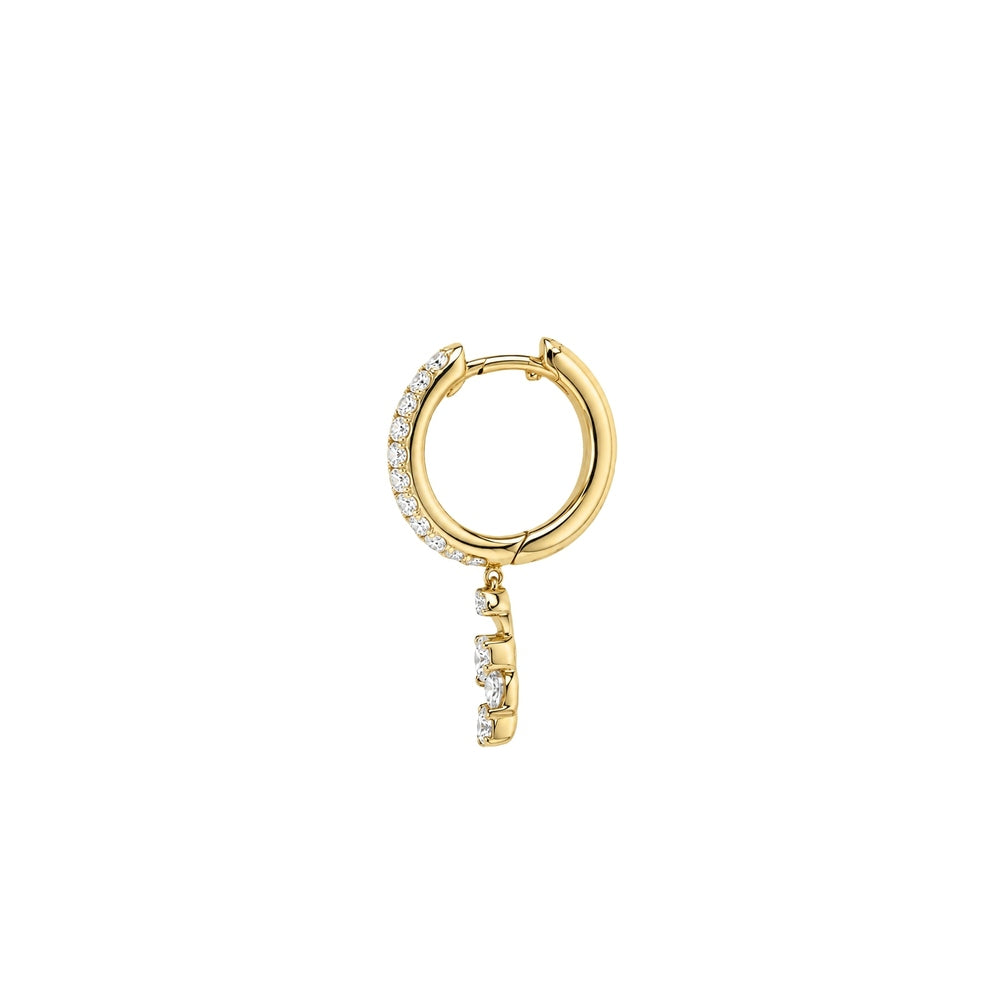 Daisy Diamond Flower Hoop Earrings