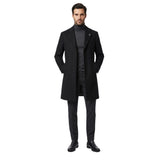 Owen Mens Casual Coat In Black