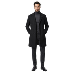 Owen Mens Casual Coat In Black