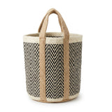 Izabel London Laundry Basket With Shirt In Black & Beige