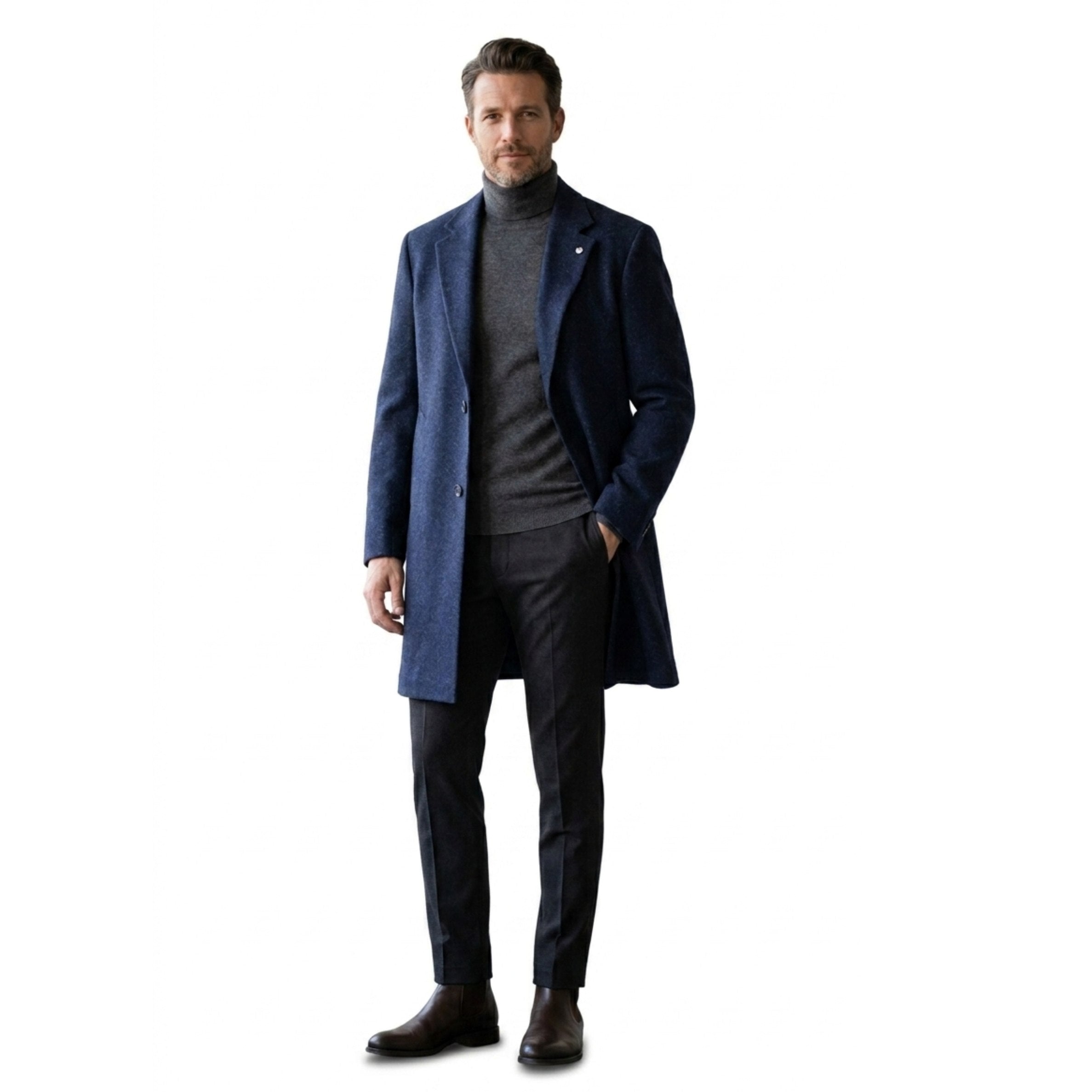 Owen Mens Casual Coat In Navy