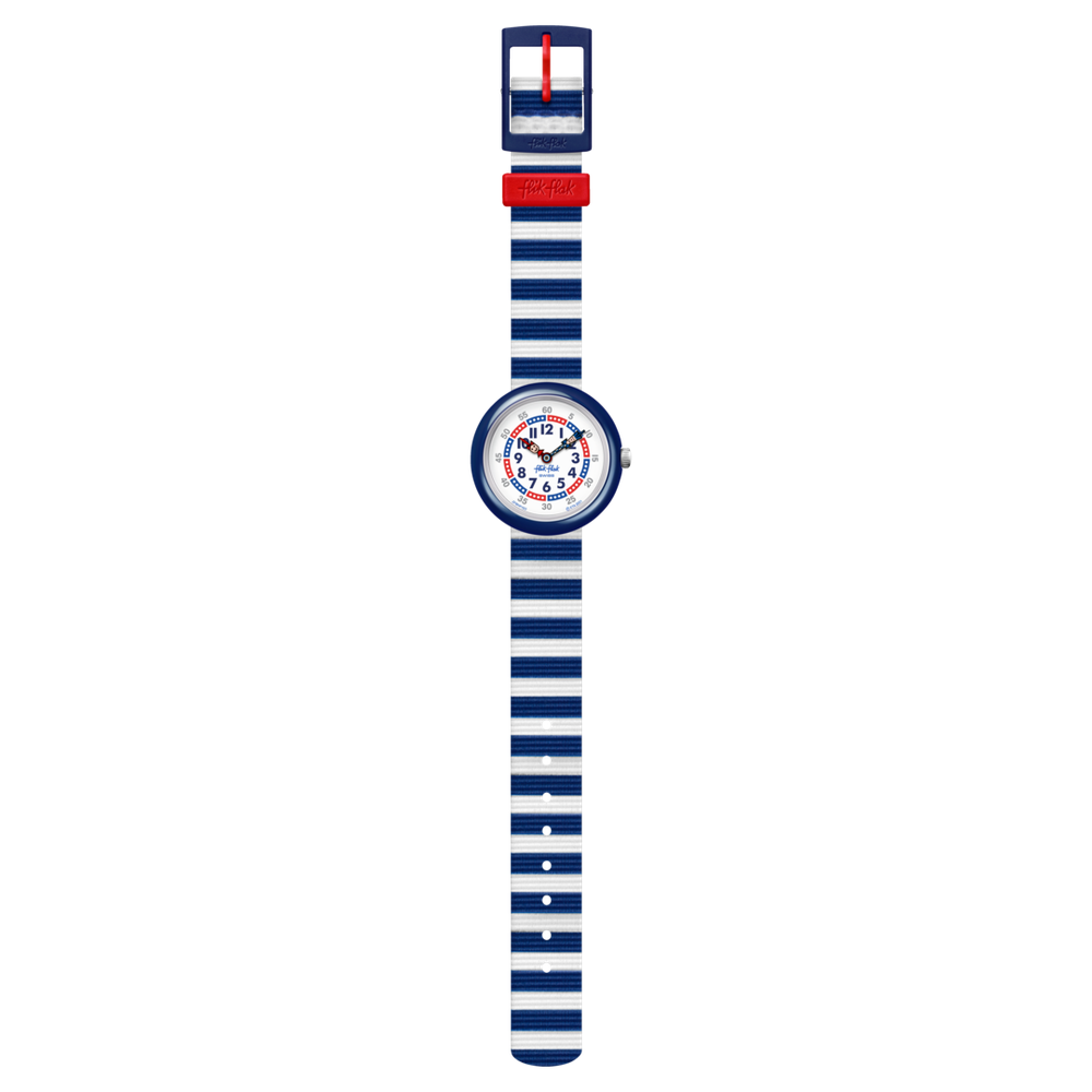 Flik Flak Boys Little Boat Watch In Blue & White