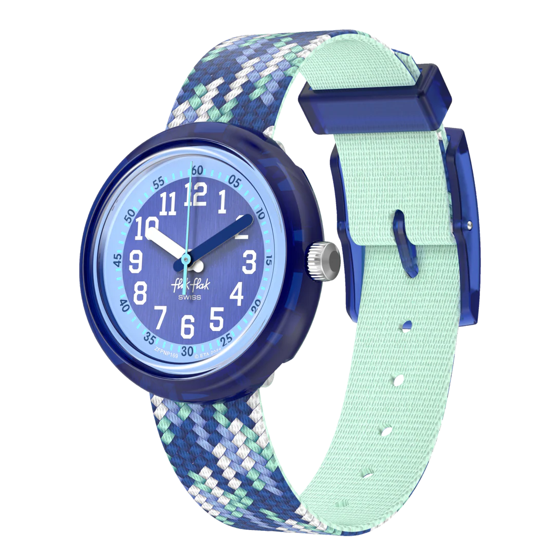 Flik Flak Blue Braid Kiddies Watch