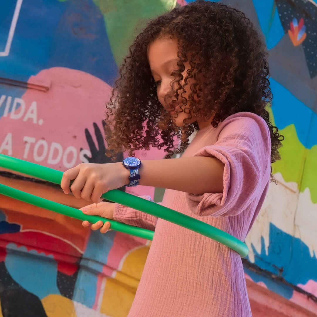 Flik Flak Blue Braid Kiddies Watch