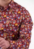 A Fish Named Fred Mens Shirt Badges In Red