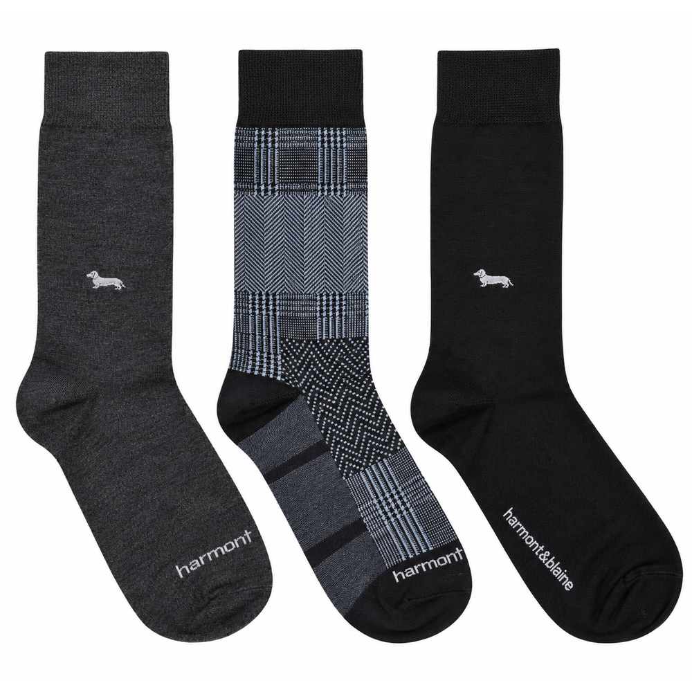 Harmont & Blaine Cashmere Cotton 3-Pack Sock In Multi