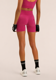 Freddy Womens Knitted Seamless Legging Short In Pink