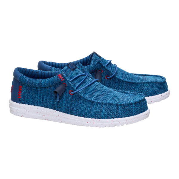 Hey Dude Mens Wally Stretch Mesh Shoes In Blue