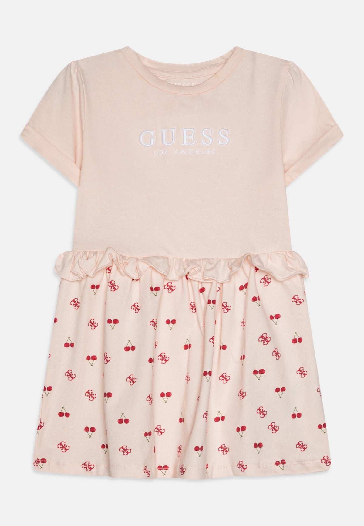 Guess Girls 2G Stretch Jersey Dress In Light Peach