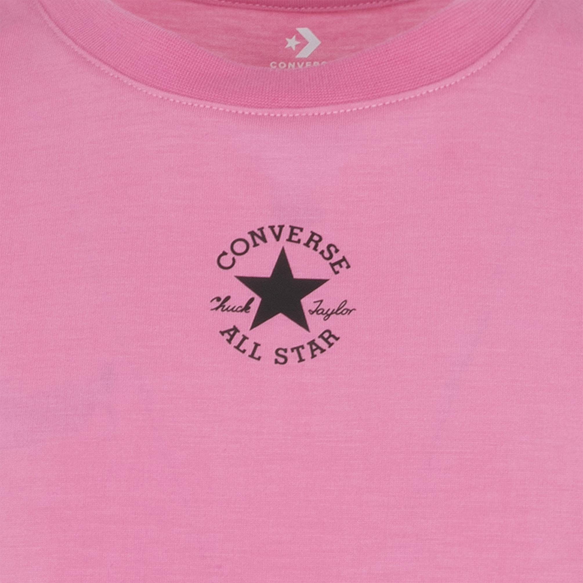 Converse Girls Chuck Patch Boxy T-Shirt In Pink