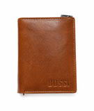 Bossi Mens Buffalo Leather Bill Wallet With Zips In Tan