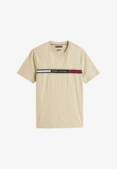 Tommy Hilfiger Mens Hilfiger Chest Insert Tee Sandalwood