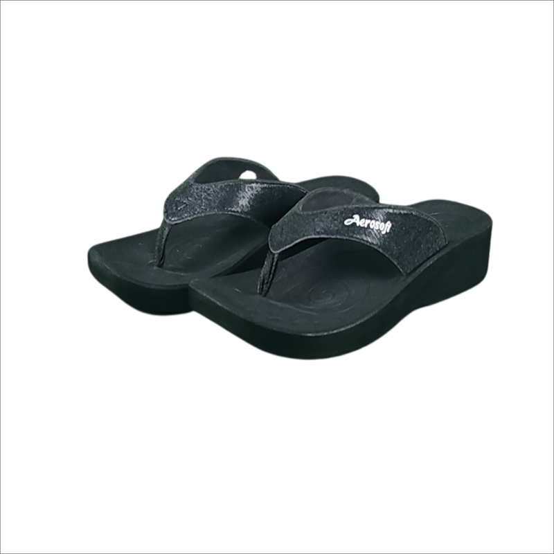 Aerosoft Ladies Shimmer Sandals In Black