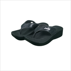Aerosoft Ladies Shimmer Sandals In Black