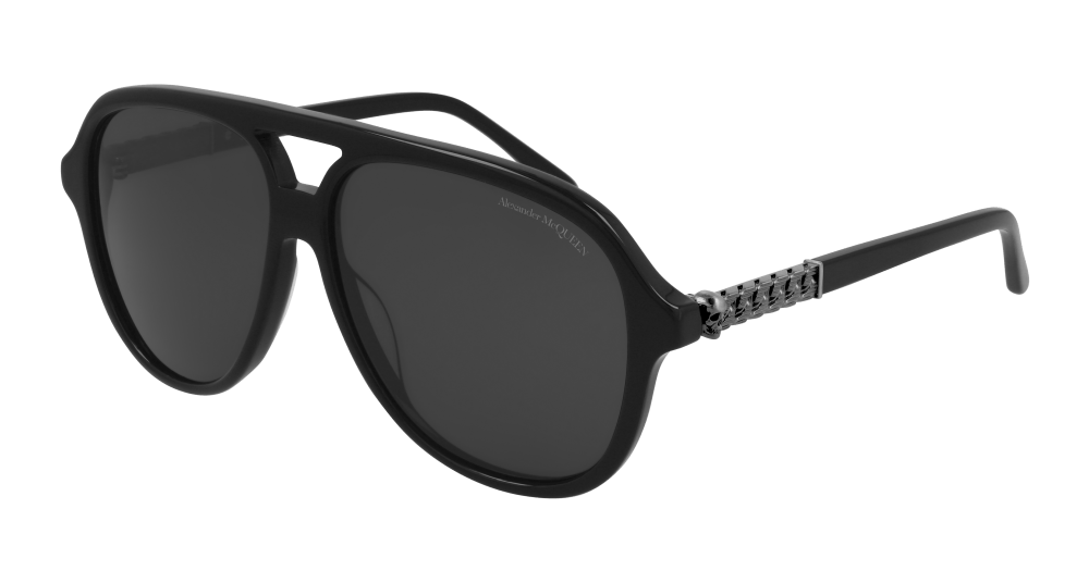 Alexander Mcqueen Sunglass Man Black Silver Grey AM0322S-001