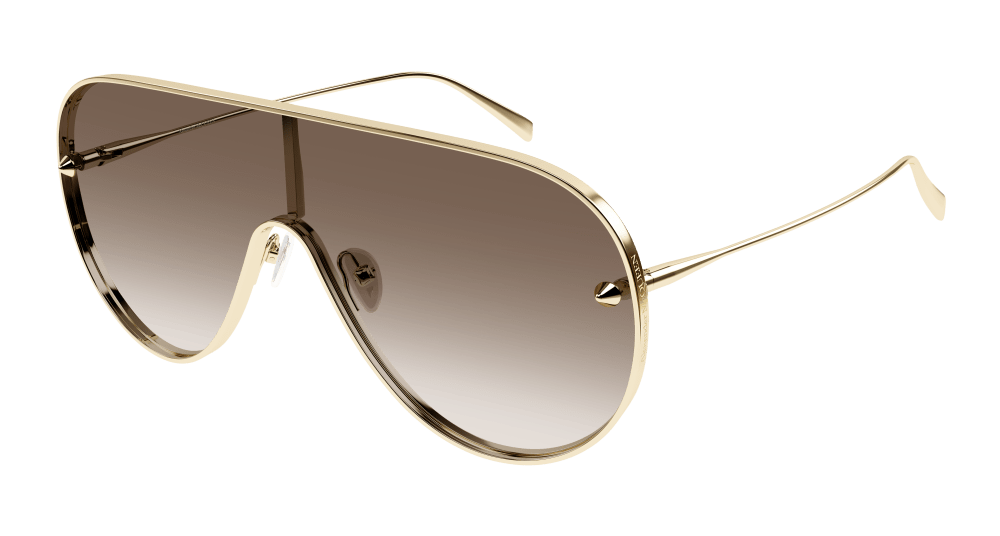Alexander Mcqueen Unisex Sunglasses In Gold Brown AM0481S-002